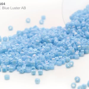 DB-0164 Miyuki Delica 11/0, Opaque LT. Blue Luster AB, 5 - 20 gram Seed Beads