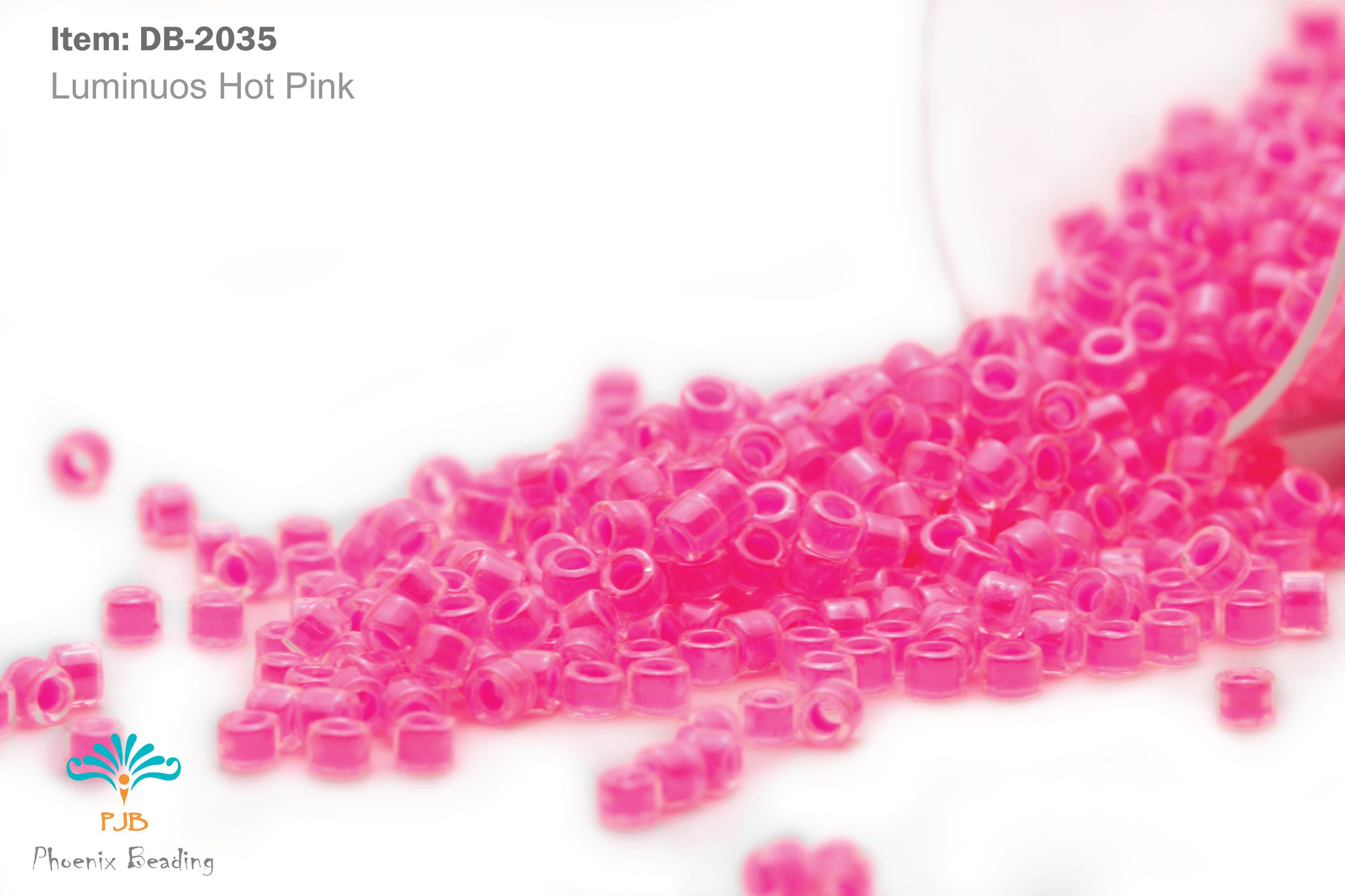 DB-2035 Miyuki Delica 11/0, Luminuos Hot Pink, 5 - 20 Gram Seed