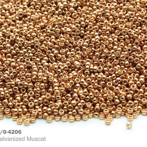RR 15/0-4206 Miyuki Round Rocailles Beads, Duracoat Galvanized Muscat, 10 - 30 gram Seed Beads