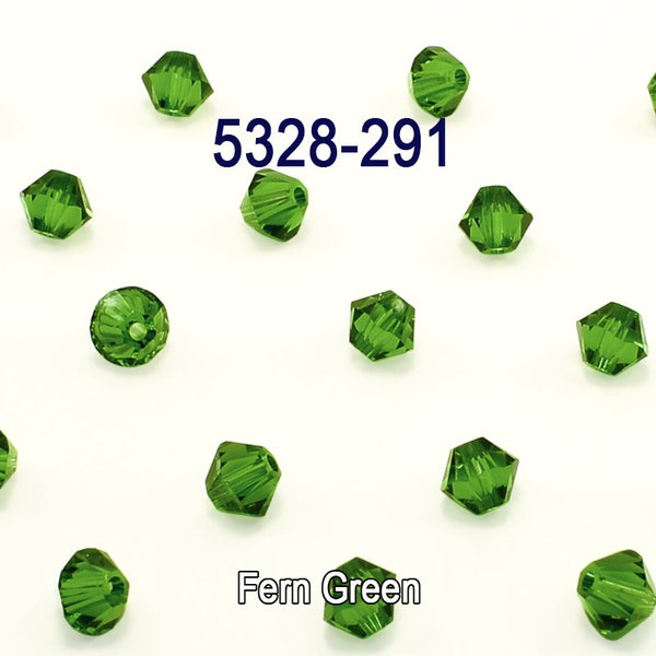 5328-291 Swarovski  Bicone Crystal Beads Fern Green  , 3mm-4mm