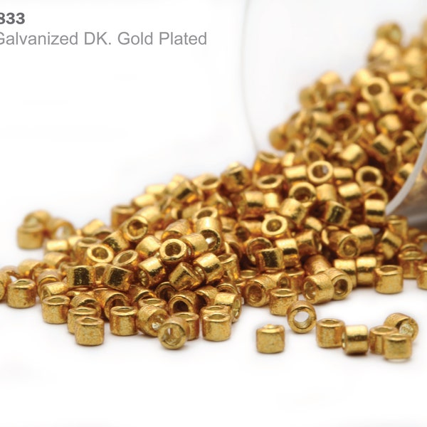 DB-1833 Miyuki Delica 11/0, Duracoat Galvanized DK.Gold Plated, 5 - 20 gram Seed Beads