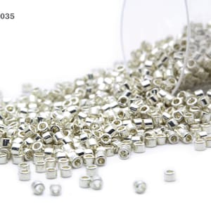 DB-0035 Miyuki Delica 11/0, Metallic Galvanized Silver, 5 - 20 gram Seed Beads