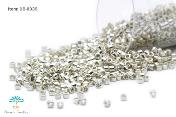 Miyuki Delica Seed Beads 11/0 (1.6mm) – 5g Pack, Galvanized Tarnished Silver, Czech Republic Glass - View #6
