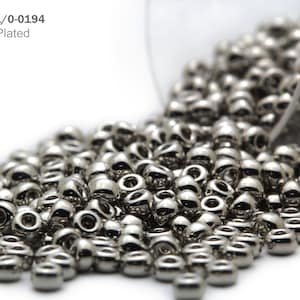 RR 11/0-0194 Miyuki Round Rocailles Beads, Palladium plated, 10 - 20gram Seed Beads