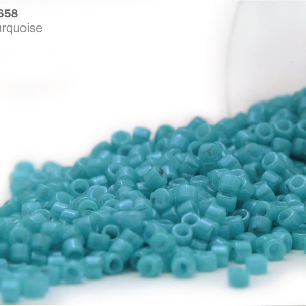 DB-0658 Miyuki Delica 11/0, Opaque Turquoise, 5 - 20 gram Seed Beads