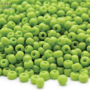 RR 6/0-0416 Miyuki Round Rocailles Beads, Opaque Chartreuse, 15 - 30 gram Seed Beads
