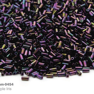 RB03-0454 Miyuki Round Bugles Beads, Metallic Purple Iris, 20 gram Seed Beads