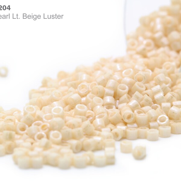 DB-0204 Miyuki Delica 11/0, Opaque Pearl Lt. Beige Luster, 5 - 20 gram Seed Beads