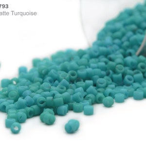 DB-0793 Miyuki Delica 11/0, Opaque Matte Turquoise, 5 - 20 gram Seed Beads