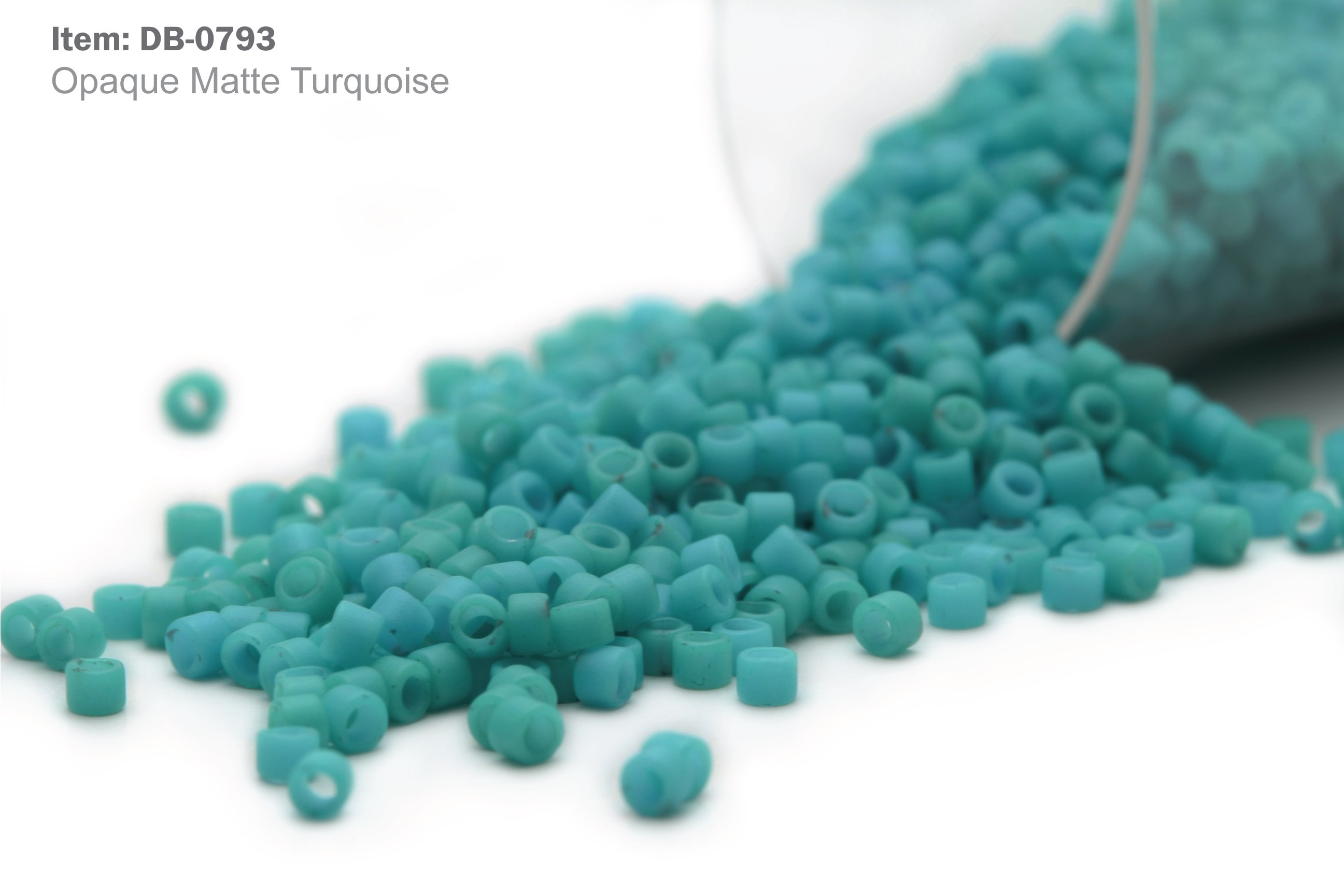 DB-0793 Miyuki Delica 11/0, Opaque Matte Turquoise, 5 - 20 Gram