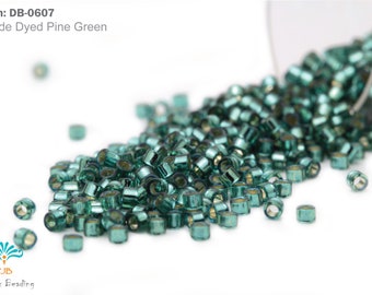 DB-0607 Miyuki Delica 11/0, Inside Dyed Pine Green, 5 - 20 gram Seed Beads