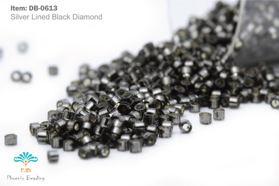 DB-0613 Miyuki Delica 11/0, Silver Lined Black Diamond, 5 20 Gram Seed  Beads 