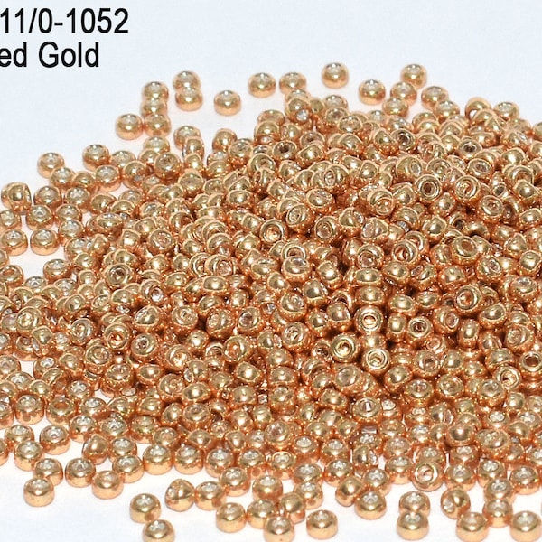 RR 11/0-1052 Miyuki Round Rocailles  Duracoat Galvanized Soft Gold, 20 - 40- 100 - 500gram Seed Beads