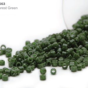 DB-0663 Miyuki Delica 11/0, Opaque Forest Green, 5 - 20 gram Seed Beads