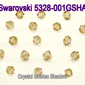 5328-001GSHA  Swarovski  Bicone Crystal Beads Crystal Golden Shadow  , 3mm-4mm