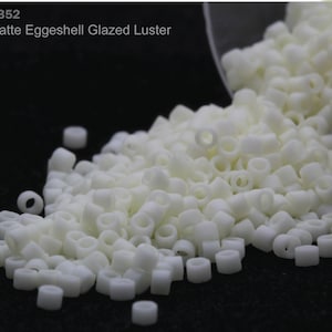 DB-0352 Miyuki Delica 11/0, Opaque Matte Eggeshell Glazed Luster, 5 - 20 gram Seed Beads