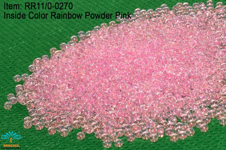 20-40 100-500gram Seed Beads RR 110-0270 Miyuki Round Rocailles Inside Color Rainbow Powder Pink