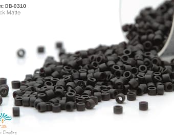 DB-0310 Miyuki Delica 11/0, Black Matte, 5 - 20 gram Seed Beads