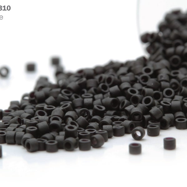 DB-0310 Miyuki Delica 11/0, Black Matte, 5 - 20 gram Seed Beads