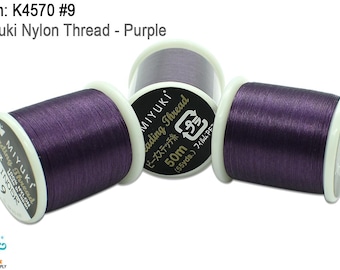 Miyuki Beading Threads 50M Sold Per Spool. Purple, Lt. Blue, Green, Black, Yellow, Pink, Lt. Brown, Peridot