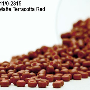 RR 11/0-2315 Miyuki Round Rocailles  Opaque Matte Terracotta Red , 20 - 40- 100 - 500gram Seed Beads