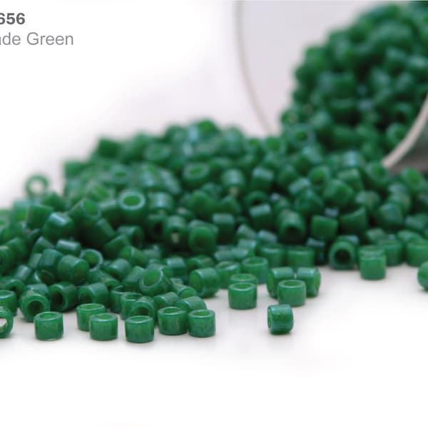 DB-0656 Miyuki Delica 11/0, Opaque Jade Green, 5 - 20 gram Seed Beads