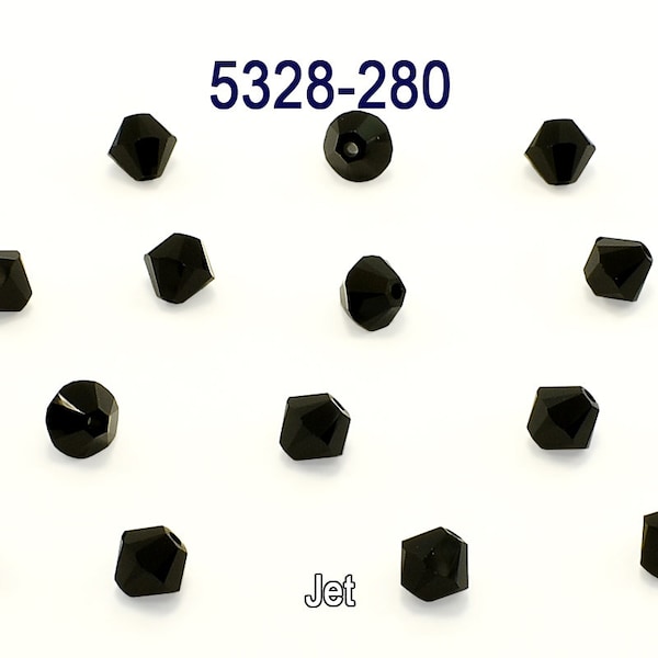 5328-280  Swarovski Bicone Crystal Beads Jet  , 3mm-4mm