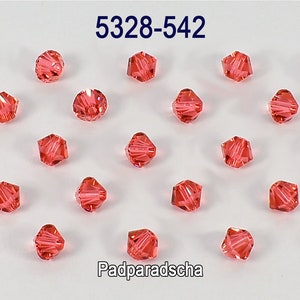 5328-542 Swarovski Bicone Crystal Beads Padparadscha , 4mm