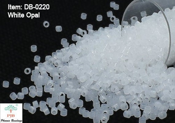DB-0220 Miyuki Delica 11/0, White Opal , 5 20 Gram Seed Beads 