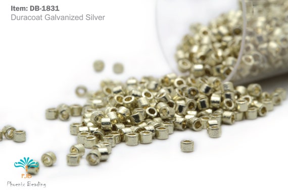 DB-1831 Miyuki Delica 11/0, Duracoat Galvanized Silver, 5 20 Gram Seed  Beads 