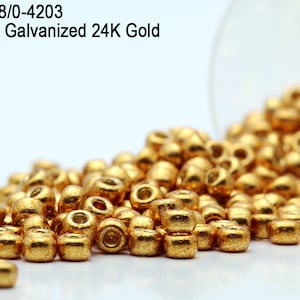 8-4203, Miyuki 22g Duracoat Galvanized Yellow Gold 8-4203, Miyuki 22g Duracoat Galvanized Yellow Gold