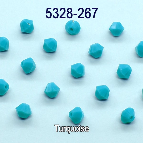 5328-267  Swarovski  Bicone Crystal Beads Turquoise , 3mm , 4mm