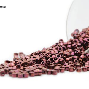 DB-0012 Miyuki Delica 11/0, Metallic Maroon Red, 5 - 20 gram Seed Beads