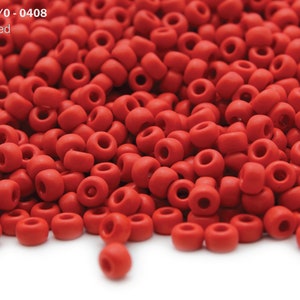 RR 6/0-0408 Miyuki Round Rocailles Beads, Opaque Red, 15 - 30 gram Seed Beads