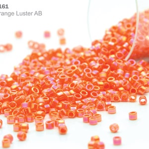 DB-0161 Miyuki Delica 11/0, Opaque Orange Luster AB, 5 - 20 gram Seed Beads