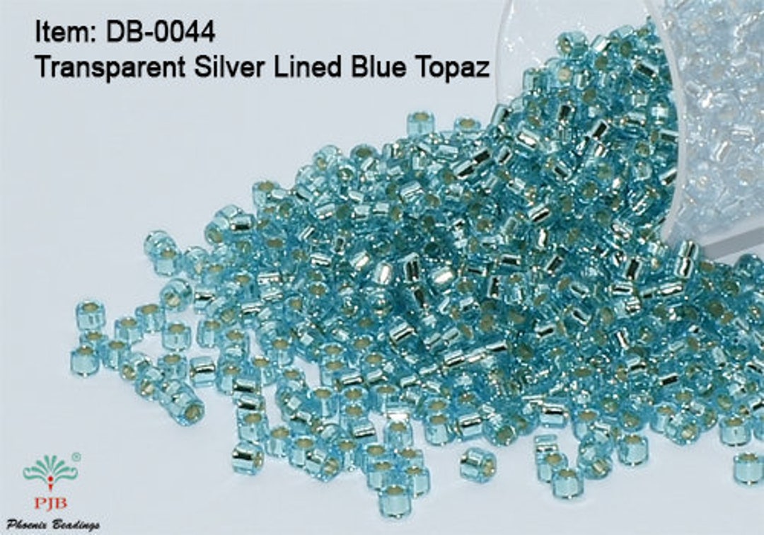 DB-0044 Miyuki Delica 11/0,transparent Silver Lined Blue Topaz , 5