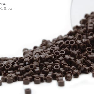 DB-0734 Miyuki Delica 11/0, Opaque DK. Brown, 5 - 20 gram Seed Beads