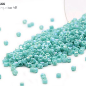 DB-0166 Miyuki Delica 11/0, Opaque Turquoise AB, 5 - 20 gram Seed Beads