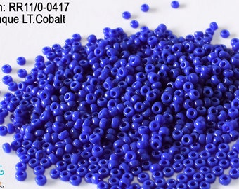 RR 11/0-0417 Miyuki Round Rocailles  Opaque Lt. Cobalt , 20 - 40- 100 - 500gram Seed Beads