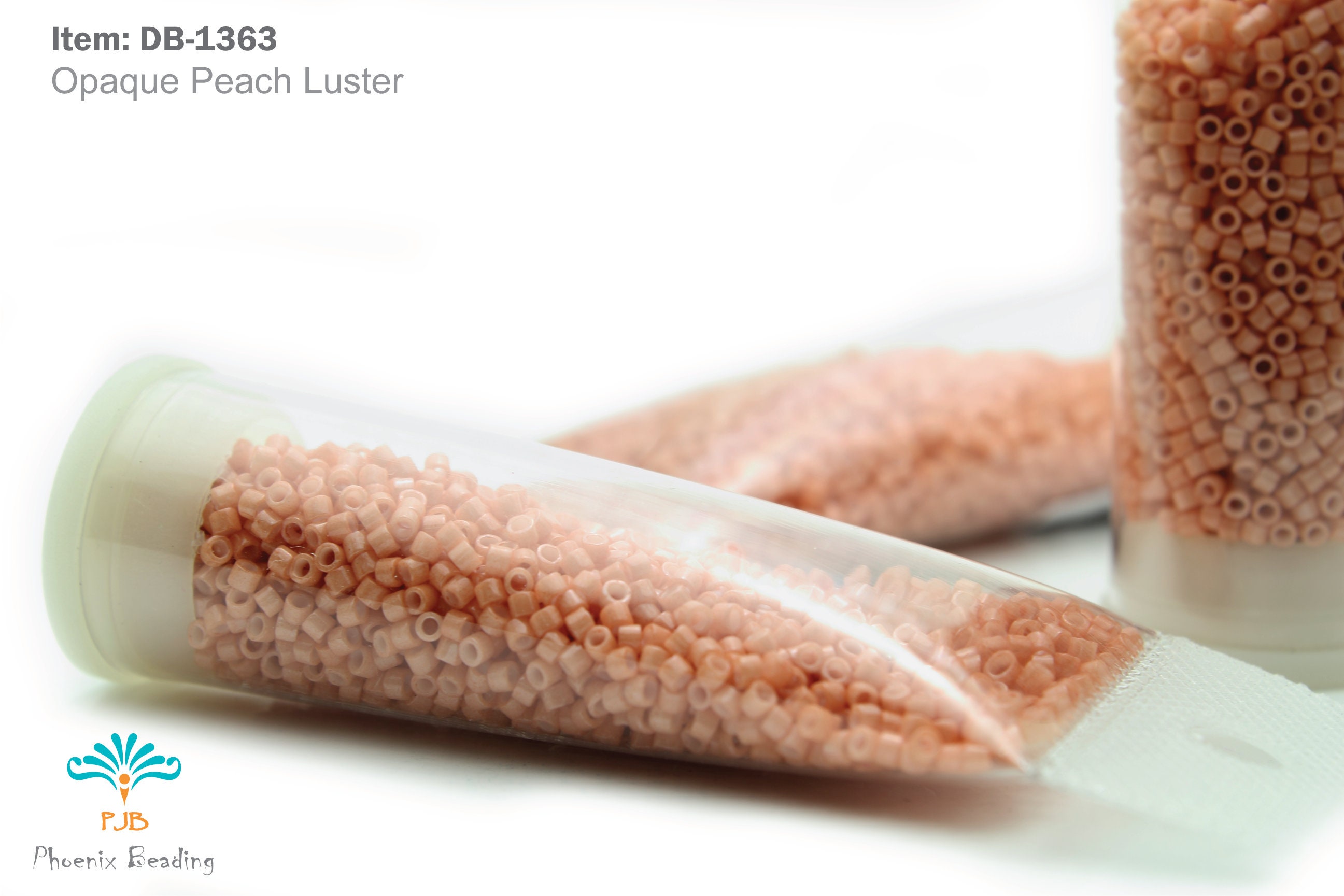 Miyuki Delica 11/0 Peach Luster Opaque Japanese Glass Beads - 50g Bag