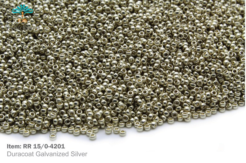 10-30 gram Seed Beads Duracoat Galvanized Silver RR 150-4201 Miyuki Round Rocailles Beads