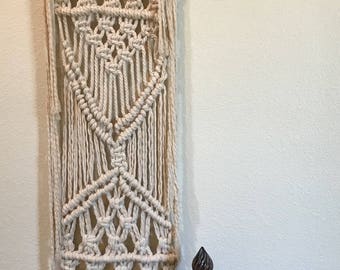 Macrame wall hanging/birch wall hanging/modern macrame/Bohemian/fiber art/Boho wall hanging/boho art/shabby chic