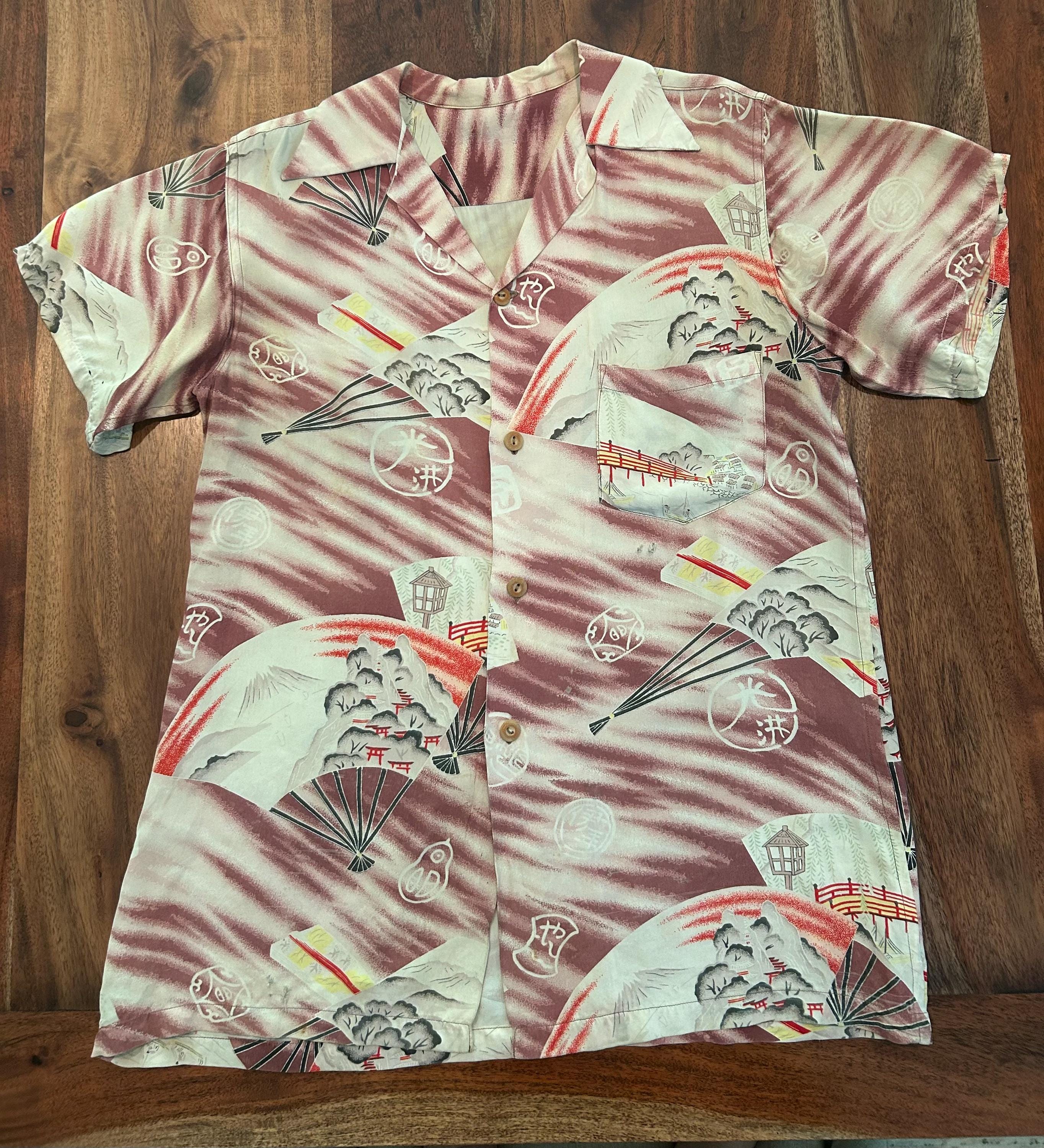 Vintage Mens Rayon Shirt - Etsy
