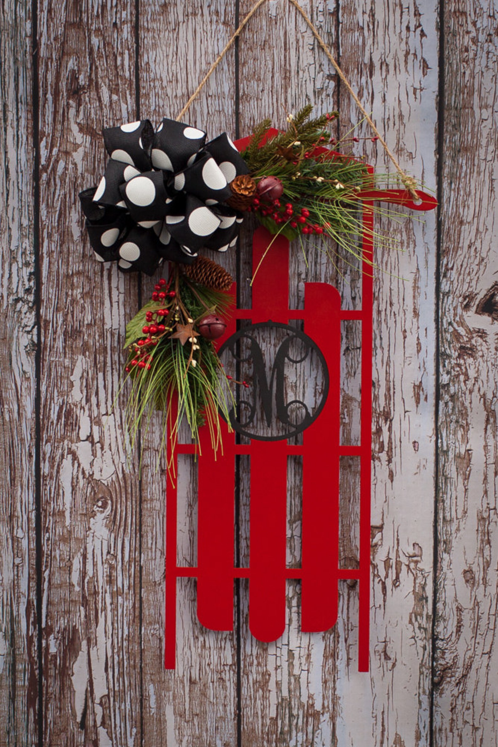 Christmas Sleigh Door Hanging Wooden Door Decoration With Etsy