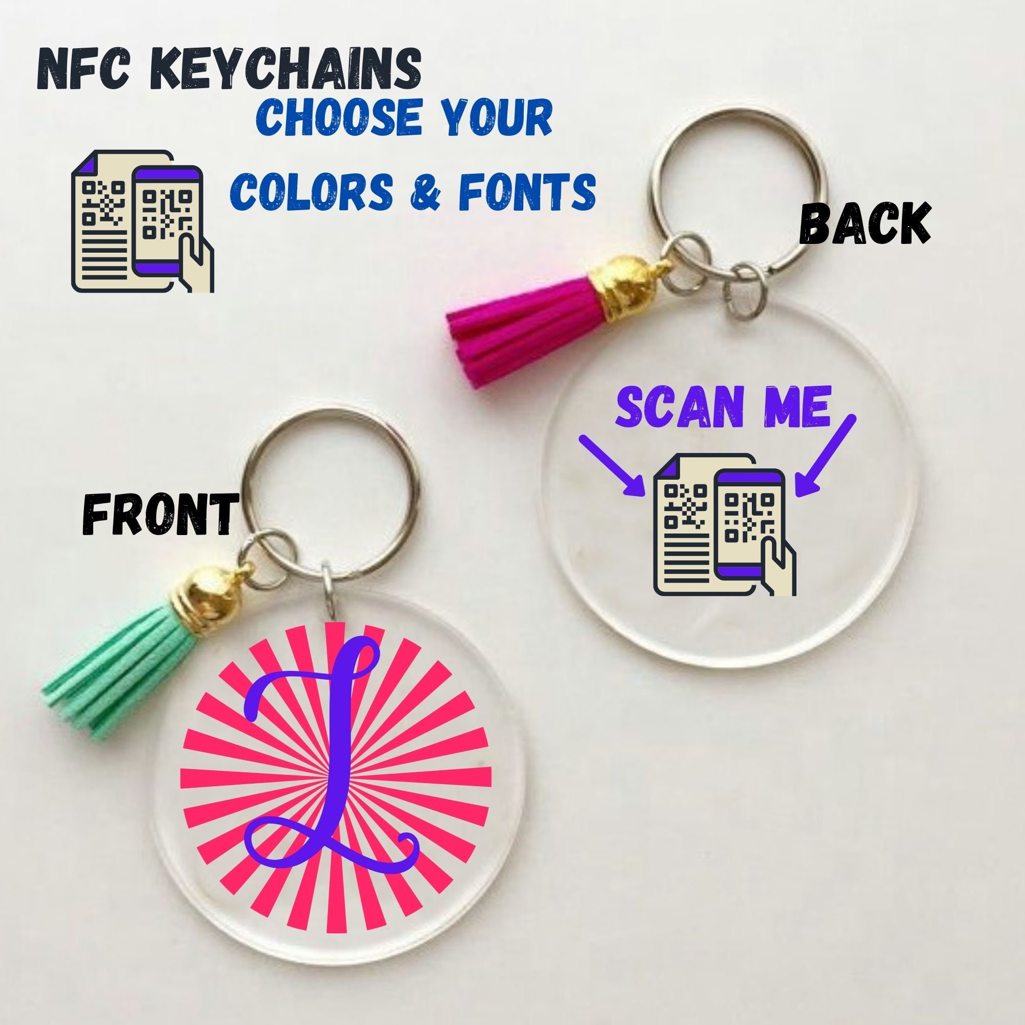 NFC Tag Keychain Create Contactless Business Cards NFC Etsy