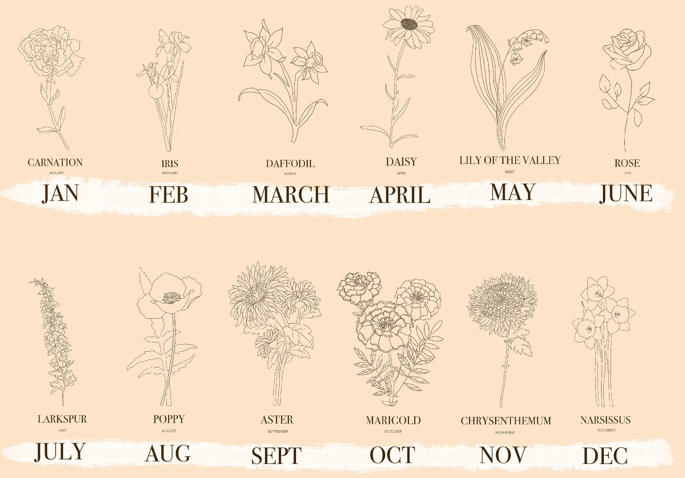 NOVEMBRE Fleur du mois de naissance Etsy