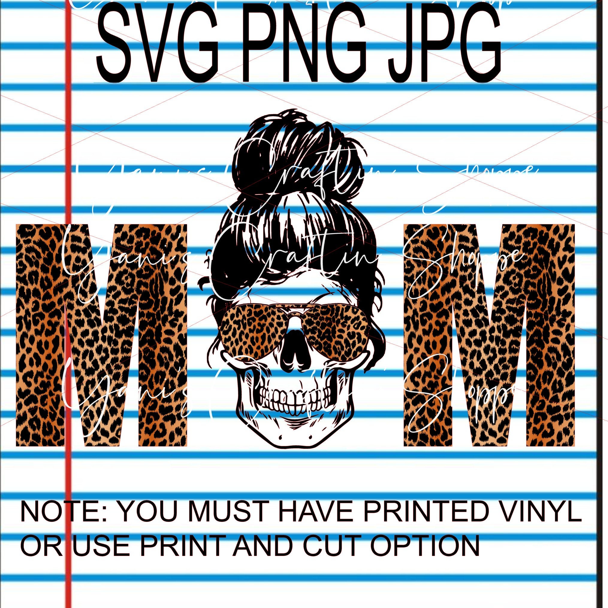 Download Leopard Skull Mom SVG Skull Mom Svg and Png Digital | Etsy