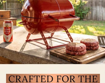 Man's Red Barbeque Grill-Camping Charcoal Grill Tabletop