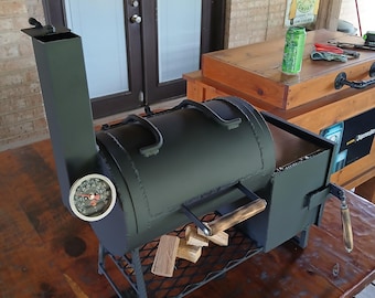 Miniature Offset Smoker 8" Pipe-Tabletop Barbeque Grill