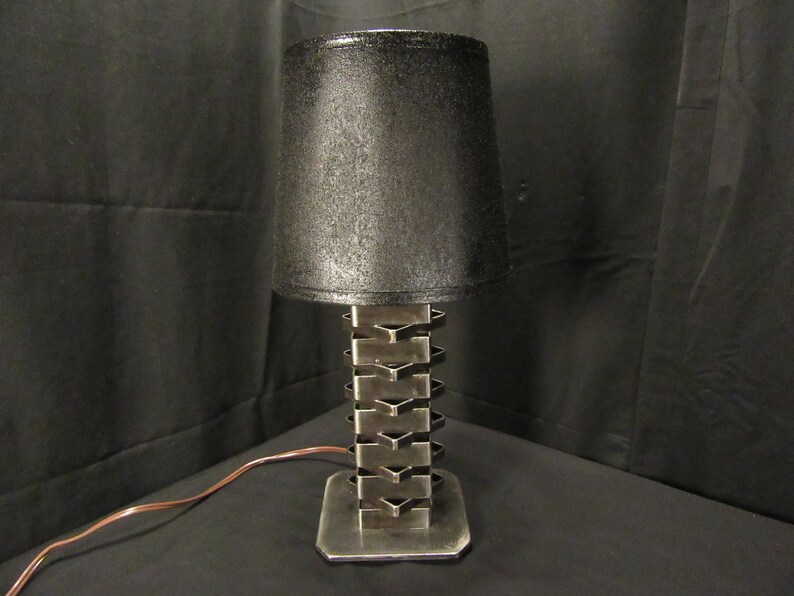 Metal Art Lampthick Steelscrap Metal Lightwelded Arthome Etsy